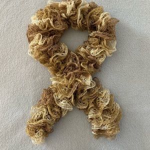 Gold and Tan Ruffle Scarf